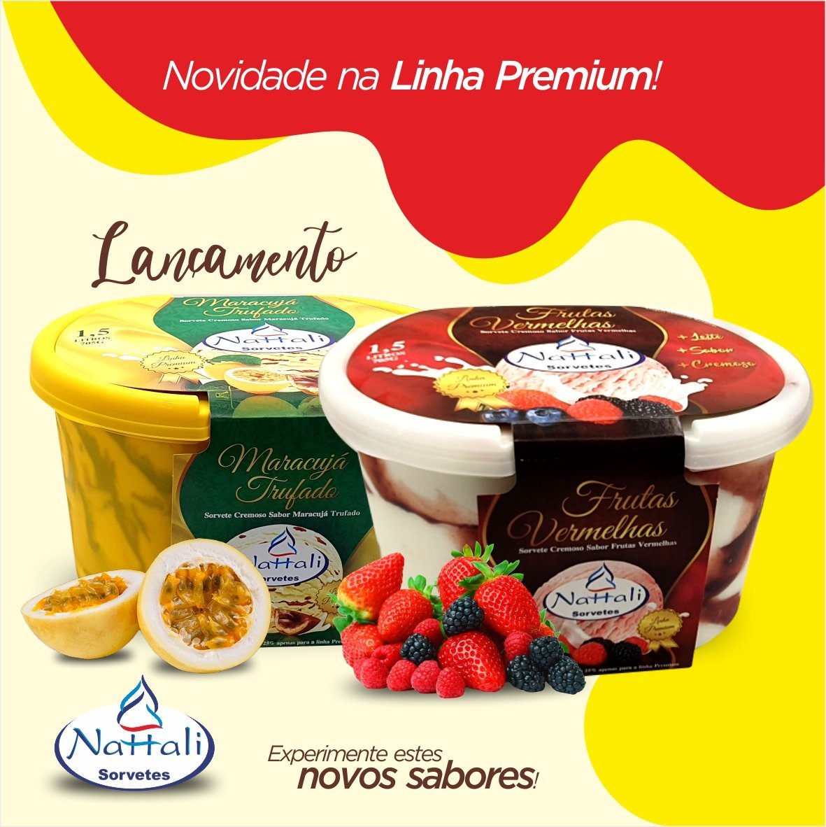 Lançamento de sorvetes Nattali