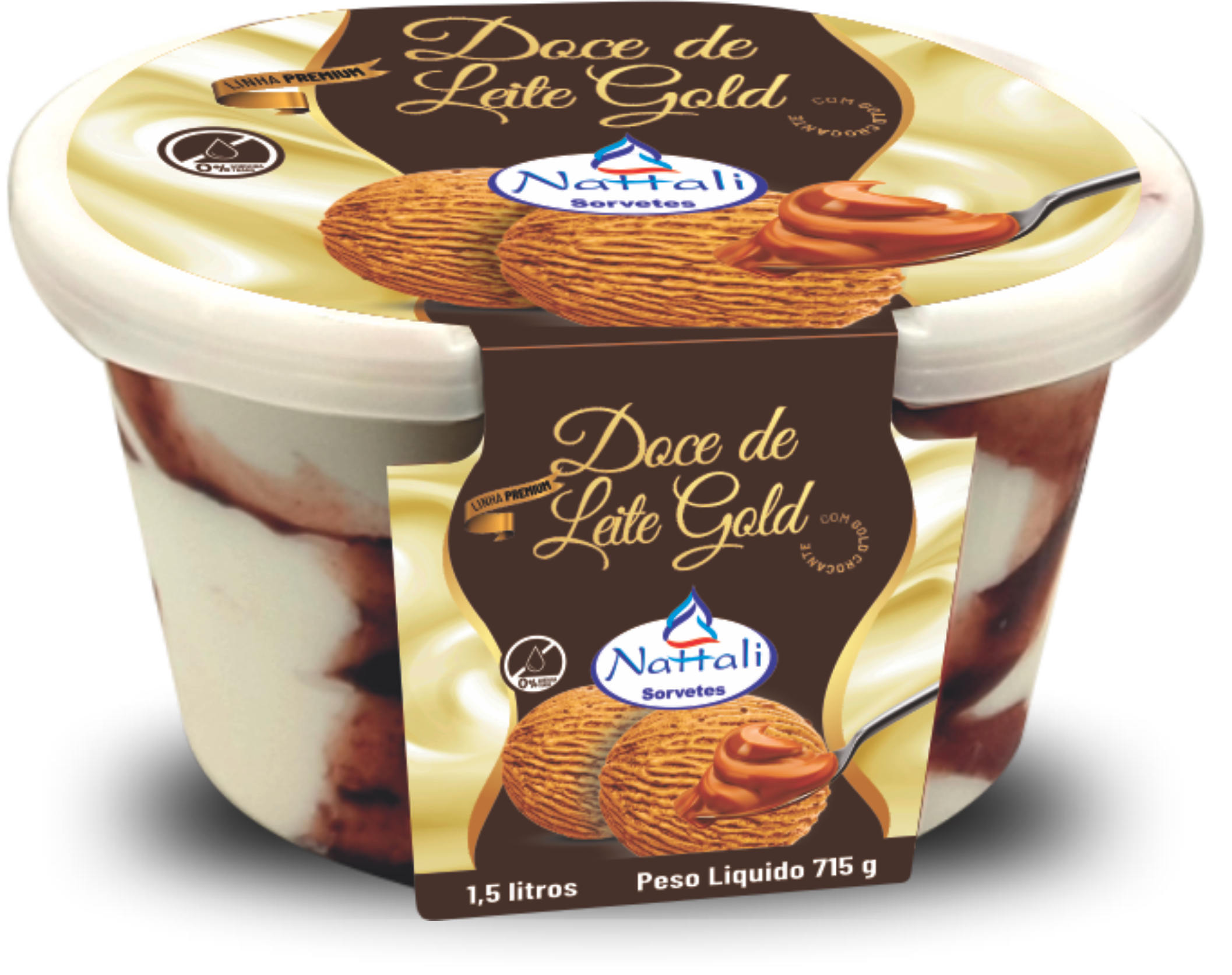 Sorvete premium doce de leite